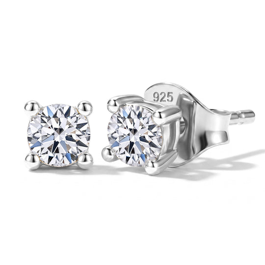 LUXURIANT 0,50 ct. SGL zertifizierte SI-GH Labor Diamant Ohrringe, 925 Silber 750 Roségold Vermeil