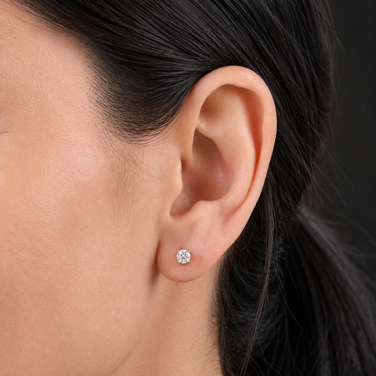 LUXURIANT DIAMOND - Lab Grown Diamant SI-GH SGL zertifiziert Ohrringe 925 Silber 750 Gelbgold Vermeil ca. 0.50 ct
