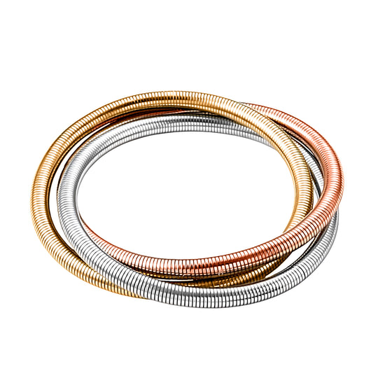 316L Edelstahl Tricolor Armband, Flexibles (21.50 - 23 cm), ca. 26,00g