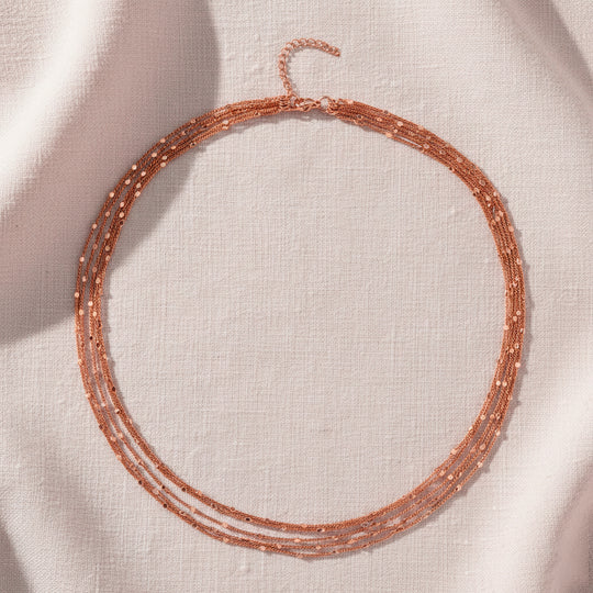 Nickelfreies Messing Halskette ca. 50 cm + 3.5 cm Extender, rosévergoldet, ca. 12,50g