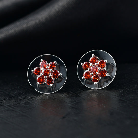 Lustro Stella Roter Zirkonia Ohrringe 925 Silber