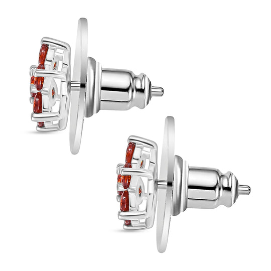 Lustro Stella Roter Zirkonia Ohrringe 925 Silber