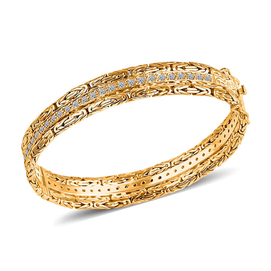 LUXURIANT DIAMOND - Lab Grown Diamant SI-GH Armreif ca. 19 cm 925 Silber 916 Gelbgold Vermeil ca. 2,50 ct.