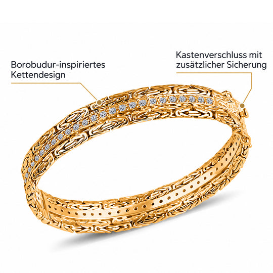 LUXURIANT DIAMOND - Lab Grown Diamant SI-GH Armreif ca. 19 cm 925 Silber 916 Gelbgold Vermeil ca. 2,50 ct.