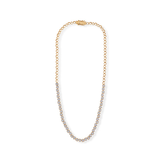 LUXURIANT DIAMOND - Lab Grown Diamant SI-GH SGL zertifiziert Halskette ca. 45 cm 925 Silber 750 Gelbgold Vermeil ca. 3,00 ct.