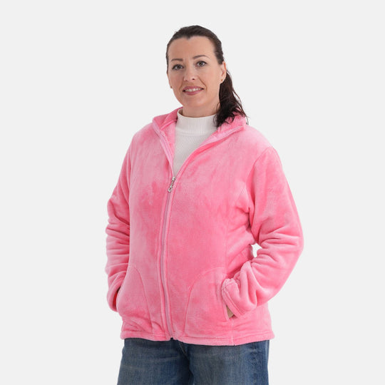 LA MAREY - Velvet Jacke aus Samt mit Reißverschluss, Größe L/XL