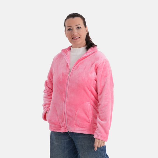 LA MAREY - Velvet Jacke aus Samt mit Reißverschluss, Größe L/XL