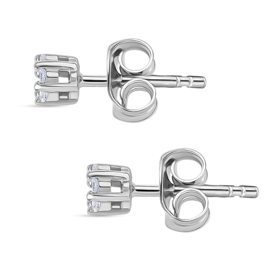 D'Joy Natürlicher Champagner Diamant Ohrringe 925 Silber 750 Roségold Vermeil ca. 0.10 ct
