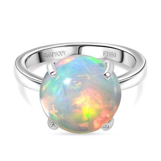 RHAPSODY AAAA natürlicher, äthiopischer Welo Opal Ring in 950 Platin - 5 ct.