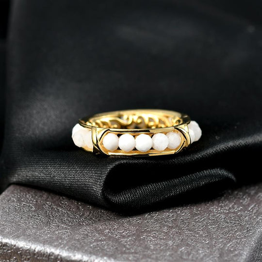 EVER TRUE Weißer Mondstein Ring Nickelfreies Messing (Größe 17.00) ca. 2,78 ct