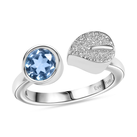 EVER TRUE Himmelblauer Topas Ring Nickelfreies Messing (Größe 18.00) ca. 1,02 ct