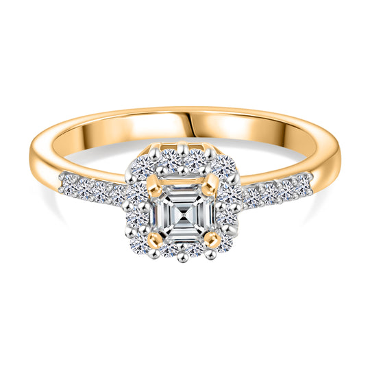 LUXURIANT DIAMOND - Lab Grown Diamant SI-GH Ring 925 Silber 750 Gelbgold Vermeil (Größe 19.00) ca. 0.50 ct
