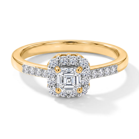LUXURIANT DIAMOND - Lab Grown Diamant SI-GH Ring 925 Silber 750 Gelbgold Vermeil (Größe 19.00) ca. 0.50 ct