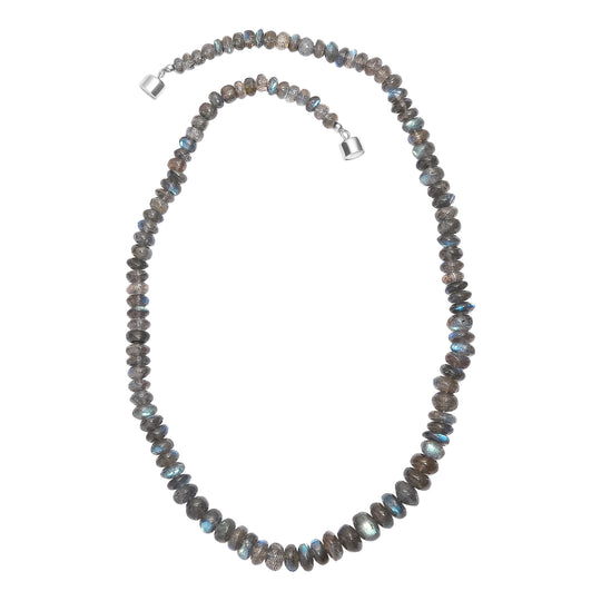 D'Joy AAA Labradorit Halskette ca. 45 cm 925 Silber rhodiniert ca. 150.00 ct