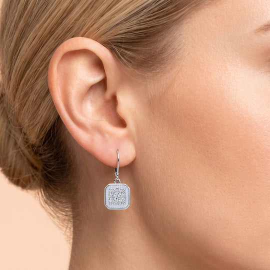LUXURIANT 2 ct. SI-GH Labor Diamant Ohrringe, 925 Silber rhodiniert