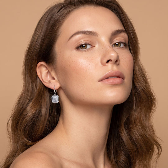 LUXURIANT 2 ct. SI-GH Labor Diamant Ohrringe, 925 Silber rhodiniert
