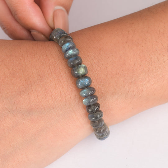 D'Joy AAA Labradorit Armband ca. 19 cm + 5 cm Extender, 925 Silber rhodiniert ca. 60,00 ct.