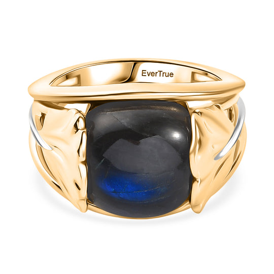 EVER TRUE AAA Labradorit Ring Nickelfreies Messing Zweifarbige Beschichtung (Größe 17.00) ca. 8,50 ct