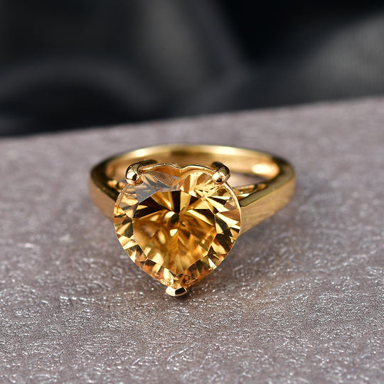 D'Joy AA Citrin Ring 925 Silber Gold (Größe 21.00) ca. 5,72 ct