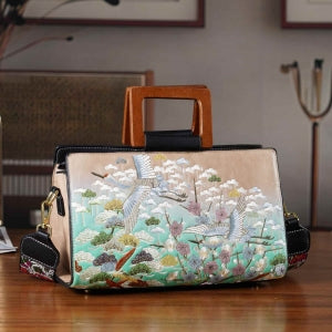 Florale Kunstprint Clutch-Crossbody-Tasche, 30 x 13 x 19 cm, Rosa