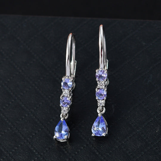 D'Joy Tansanit Ohrringe 925 Silber rhodiniert ca. 1,29 ct.
