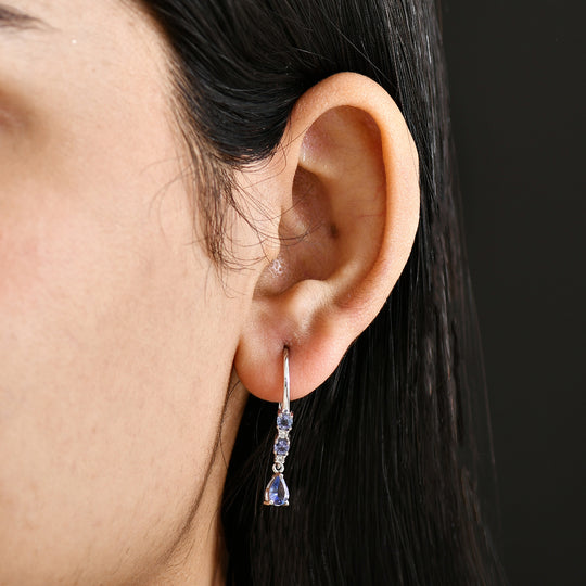 D'Joy Tansanit Ohrringe 925 Silber rhodiniert ca. 1,29 ct.