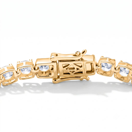 LUXURIANT DIAMOND - Lab Grown Diamant VS-EF SGL zertifiziert Armband ca. 19 cm 925 Silber Gelb Vergoldet ca. 10.00 ct