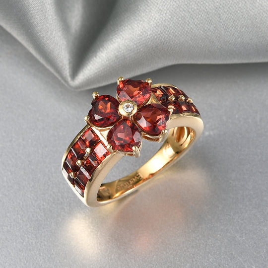 EVER TRUE Mosambik Granat Ring Nickelfreies Messing (Größe 17.00) ca. 4,44 ct