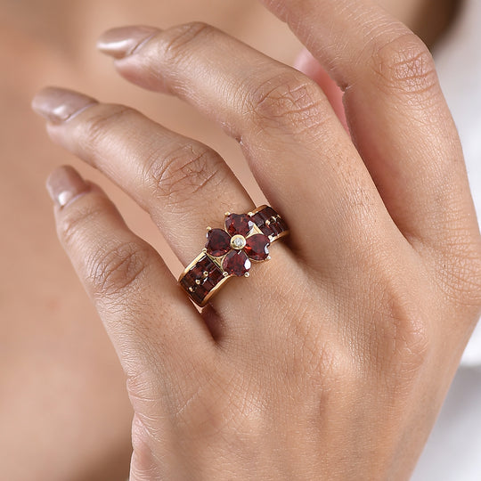 EVER TRUE Mosambik Granat Ring Nickelfreies Messing (Größe 17.00) ca. 4,44 ct