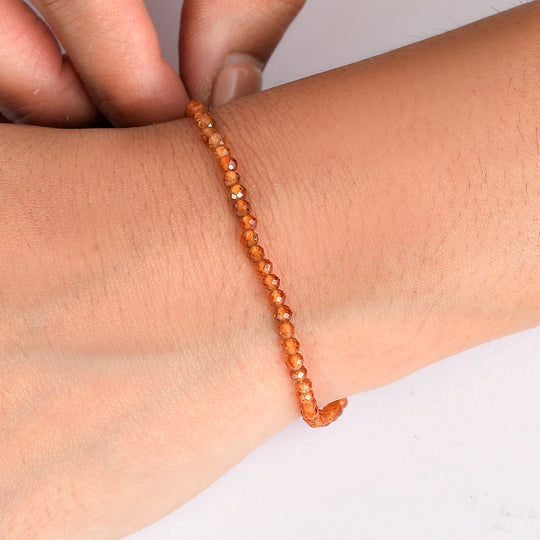 D'Joy Hessonit Granat Armband ca. 19 cm + 5 cm Extender, 925 Silber rhodiniert ca. 12.00 ct