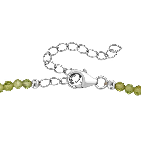 D'Joy Peridot Armband ca. 19 cm + 5 cm Extender, 925 Silber rhodiniert ca. 12,00 ct.