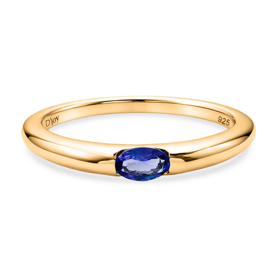 D'Joy AA Tansanit Ring 925 Silber 750 Gelb Vergoldet (Größe 20.00) ca. 0,23 ct
