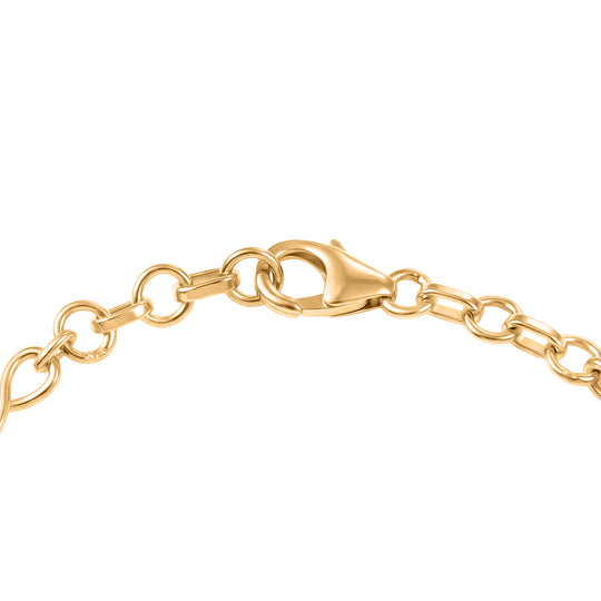 GP - Murano aus Italien, Kanchanaburi Blauer Saphir Armband ca. 19 cm 925 Silber 750 Gelbgold Vermeil