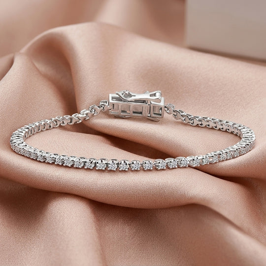 D'Joy Lab Grown Diamant I2-I3 Armband ca. 20 cm 925 Silber Rhodiniert ca. 1,00 ct.