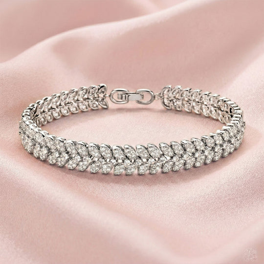 Weißer Zirkonia Armband ca. 19 cm Nickelfreies Messing 10.00 ct