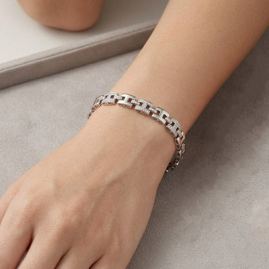 Weißer Zirkonia Armband ca. 19 cm Nickelfreies Messing 4.00 ct