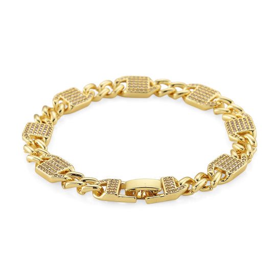 DESIGNER INSPIRIERT - Weißer Zirkonia Armband ca. 19 cm Nickelfreies Messing