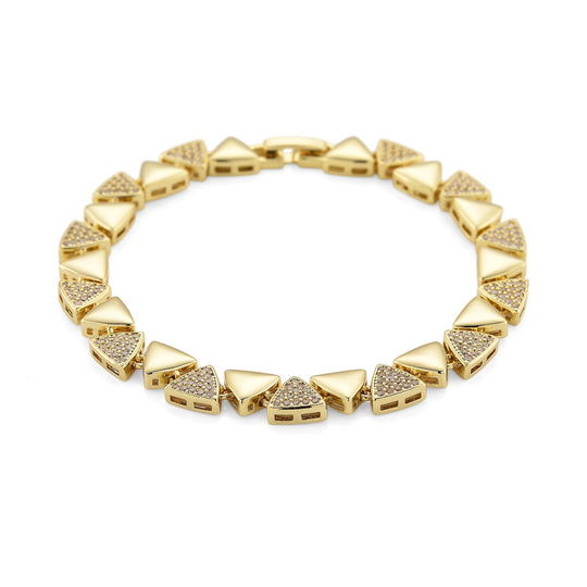 Weißer Zirkonia Armband ca. 19 cm Nickelfreies Messing