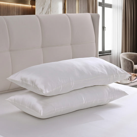 LA MAREY SIGNATURE Luxus Maulbeerseide Bettwäsche Set, 4-teilig, 230 x 260 cm, Elfenbein