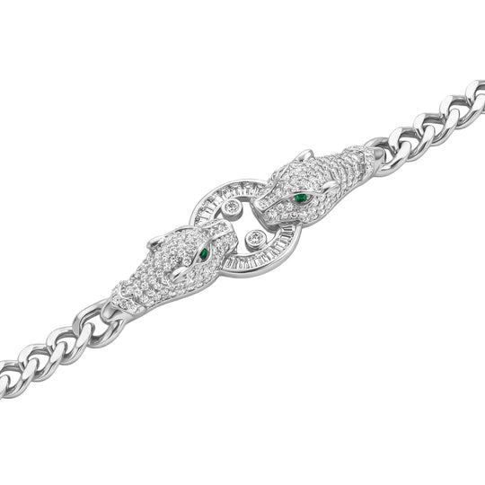 Weißer Zirkonia, Grüner Zirkonia Armband ca. 19 cm Nickelfreies Messing 1.24 ct