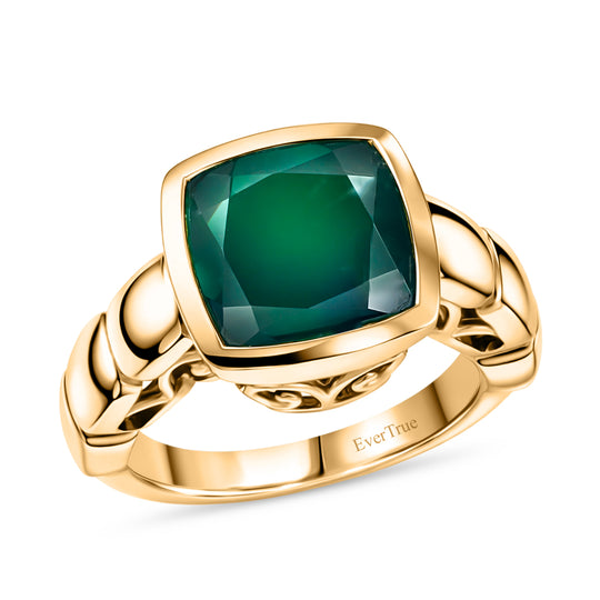 EVER TRUE Verde Onyx Ring Nickelfreies Messing (Größe 17.00) ca. 4,96 ct