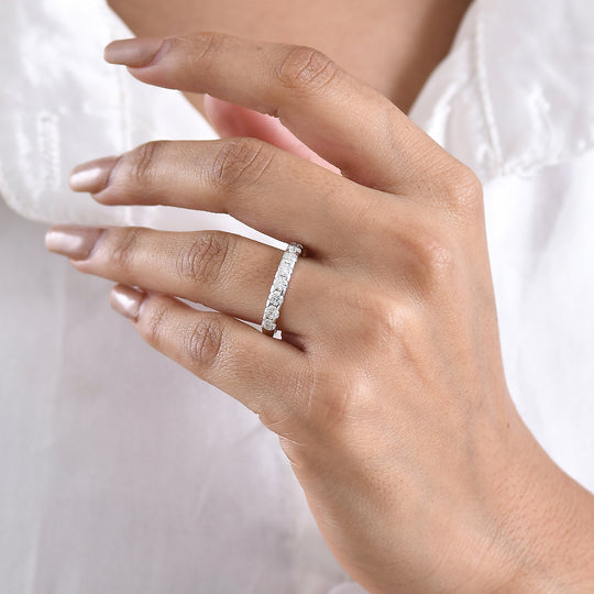 D'Joy Moissanit Ring 925 Silber platiniert (Größe 23.00) ca. 0,93 ct