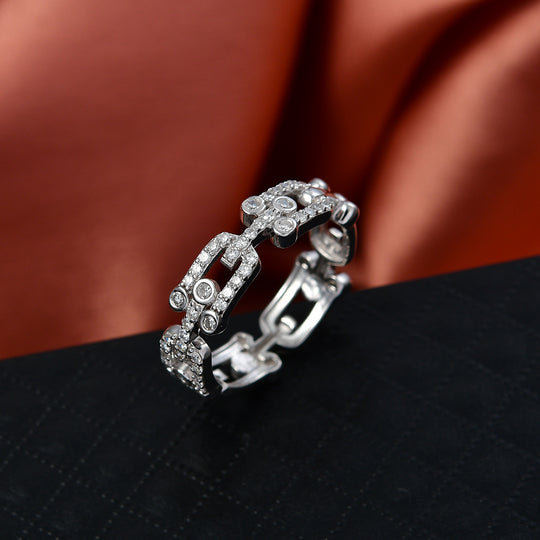 LUXURIANT DIAMOND - Lab Grown Diamant SI-GH SGL zertifiziert Ring 925 Silber rhodiniert (Größe 20.00) ca. 0.50 ct
