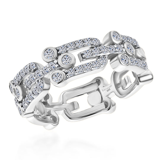 LUXURIANT DIAMOND - Lab Grown Diamant SI-GH SGL zertifiziert Ring 925 Silber rhodiniert (Größe 20.00) ca. 0.50 ct