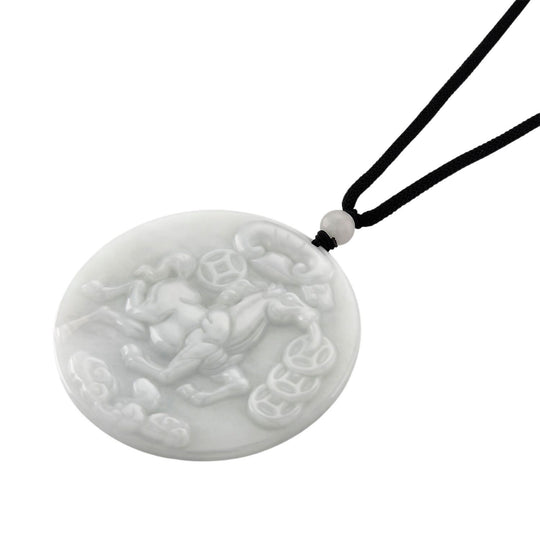 Natürliche weiße Jade flexible 70cm Halskette - 130 ct.