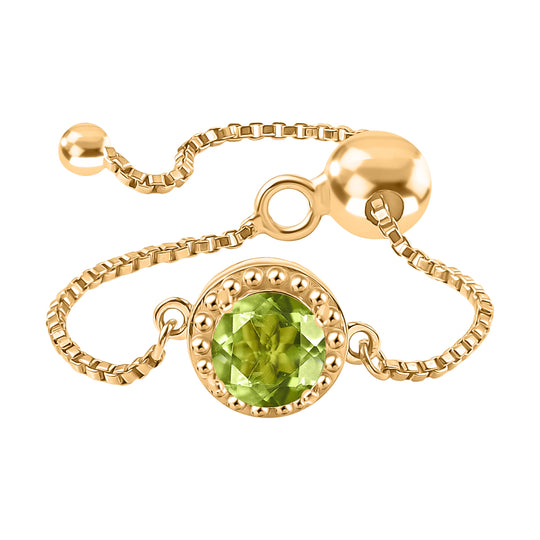 EVER TRUE Peridot Ring Nickelfreies Messing, flexibles von (Größe 21) bis (Größe 21.00) ca. 0.86 ct