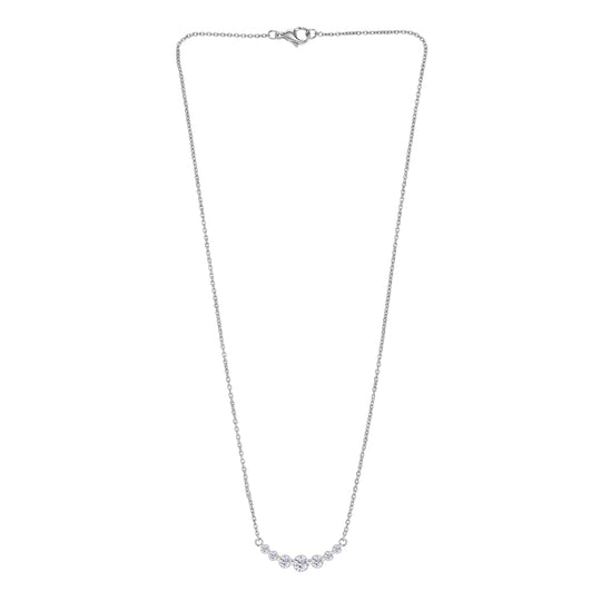 D'Joy Moissanit Halskette ca. 45 cm 925 Silber platiniert, 316L Edelstahl Kette ca. 1.22 ct