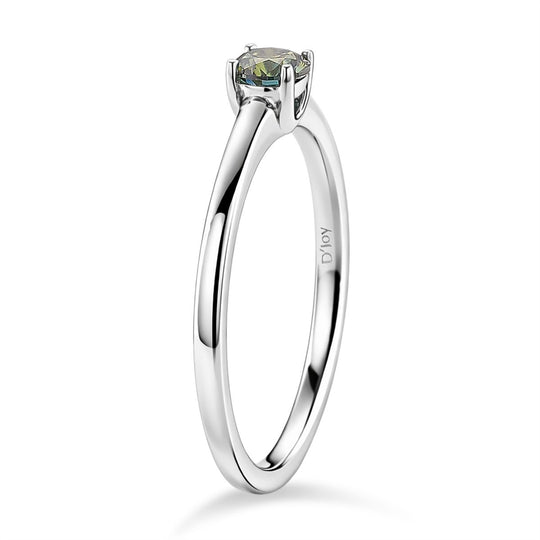 D'Joy Blauer Moissanit Ring 925 Silber rhodiniert (Größe 17.00) ca. 0,30 ct