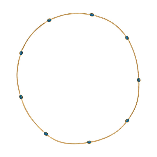 EVER TRUE Blauer Mojave Türkis Halskette ca. 75 cm Nickelfreies Messing ca. 8.50 ct