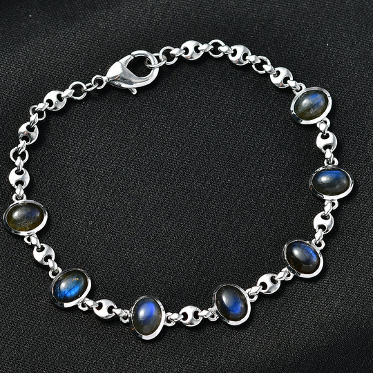 EVER TRUE AAA Labradorit Armband ca. 19 cm Nickelfreies Messing ca. 10.81 ct